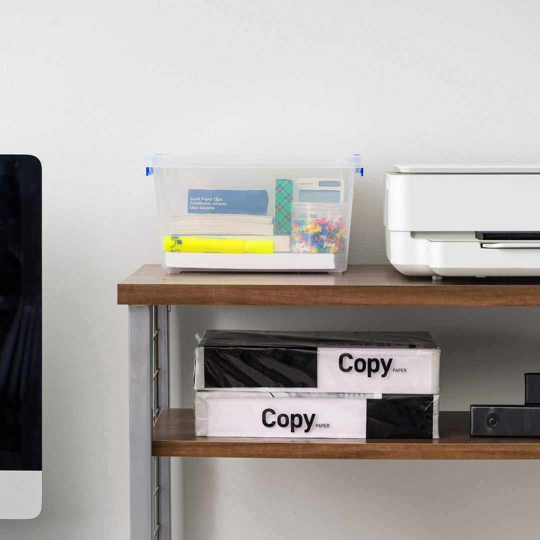 4.3 Qt. Plastic Storage Bins with Lids, Clear Containers, Latching Totes 6Pk - IRIS USA