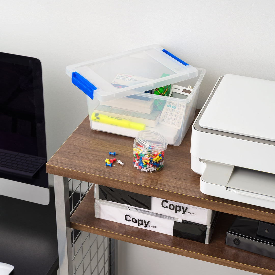 4.3 Qt. Plastic Storage Bins with Lids, Clear Containers, Latching Totes 6Pk - IRIS USA