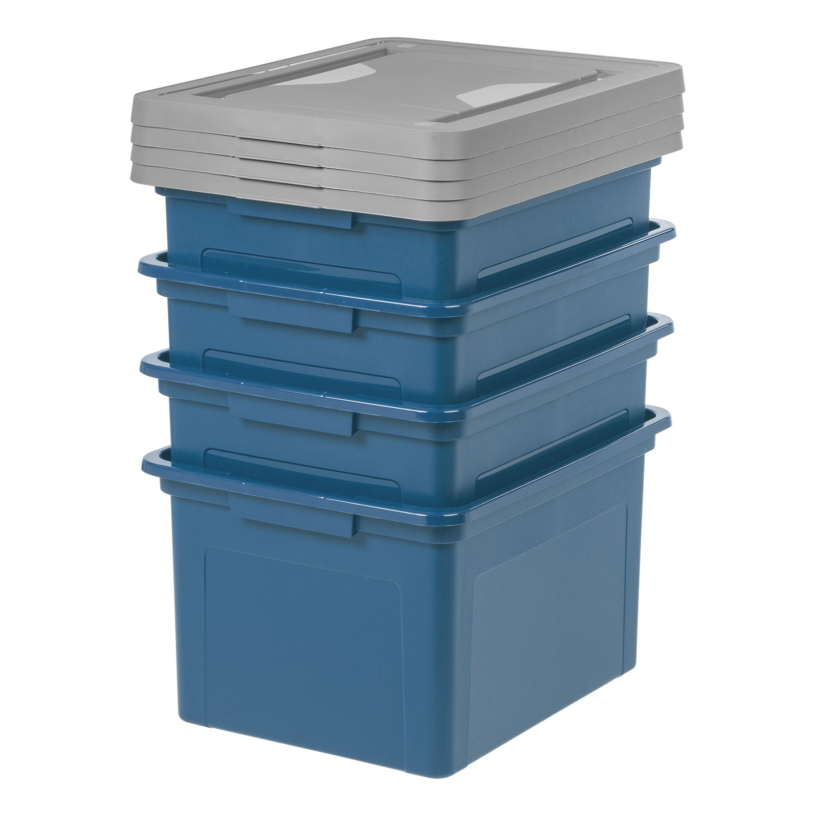 Stackable File Tote Eco-Friendly 35Qt File Totes for Storage 4 Pack – IRIS USA