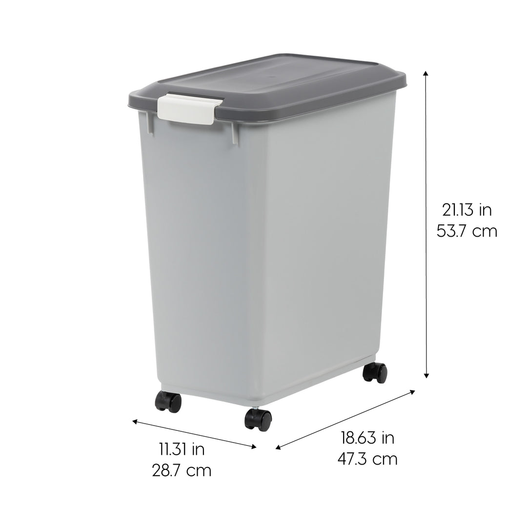 Airtight Pet Food Storage Container with Wheels with Built in Scoop Up to 40 Pounds