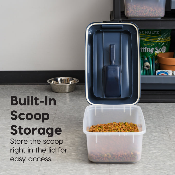 Airtight Stackable Pet Food Storage Container Up to 14 lbs with a Scoop, 2 Pack