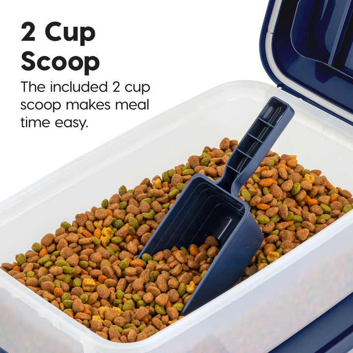 Airtight Stackable Pet Food Storage Container Up to 14 lbs with a Scoop, 2 Pack