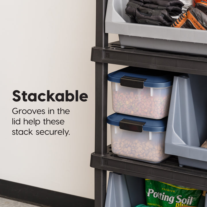 Airtight Stackable Pet Food Storage Container Up to 14 lbs with a Scoop, 2 Pack