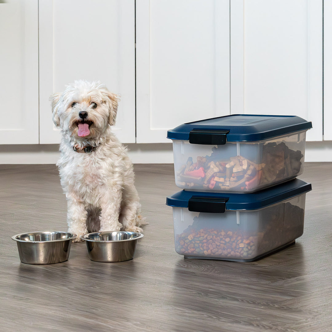 Airtight Stackable Pet Food Storage Container Up to 14 lbs with a Scoop, 2 Pack