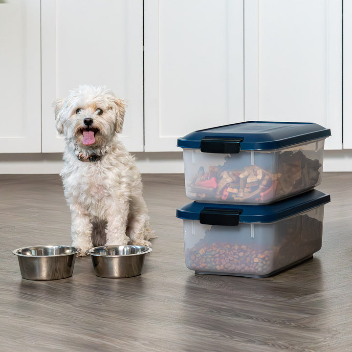 Airtight Stackable Pet Food Storage Container Up to 14 lbs with a Scoop, 2 Pack