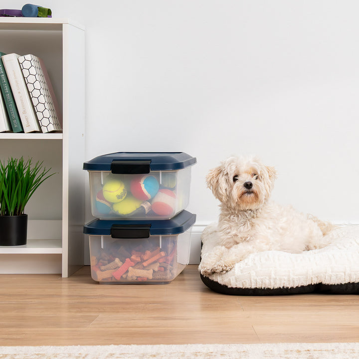 Airtight Stackable Pet Food Storage Container Up to 14 lbs with a Scoop, 2 Pack