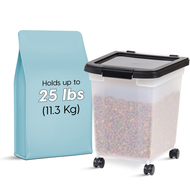 32.5 Quart WeatherPro® Airtight Pet Food Container, Black Lid