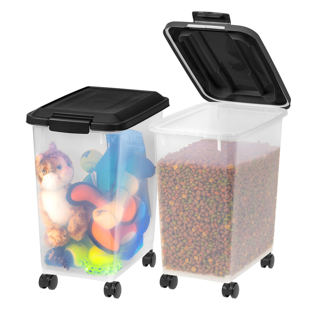 Airtight Dog Food Storage Container with Wheels 2 pack, Up to 10 lbs - IRIS USA