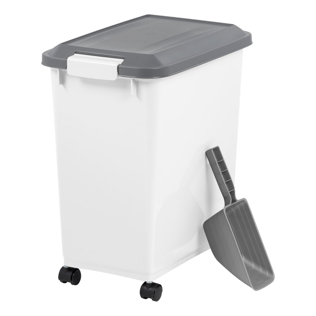 30 Lbs. Airtight Pet Food Container | Dog & Cat Food Storage Bin with Scoop - IRIS USA