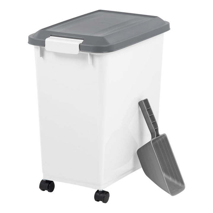 30 Lbs. Airtight Pet Food Container | Dog & Cat Food Storage Bin with Scoop - IRIS USA