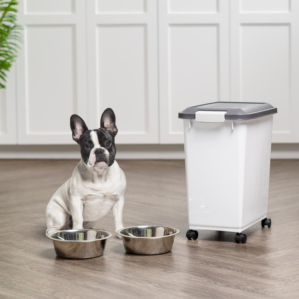 30 Lbs. Airtight Pet Food Container | Dog & Cat Food Storage Bin with Scoop - IRIS USA