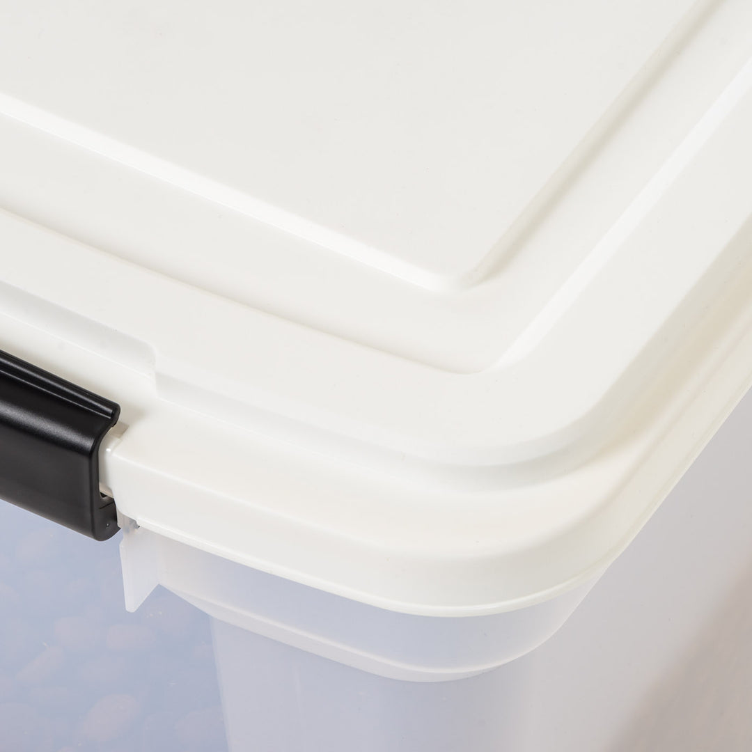 42lb (55 Qt.) Airtight Pet Food Container with Scoop for Dog and Cat Food, Clear White - IRIS USA, Inc.