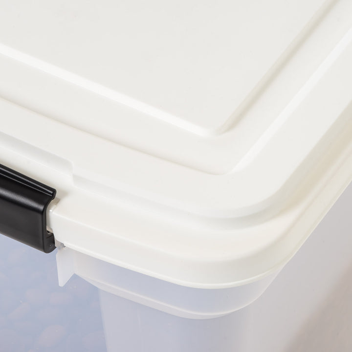42lb (55 Qt.) Airtight Pet Food Container with Scoop for Dog and Cat Food, Clear White - IRIS USA, Inc.