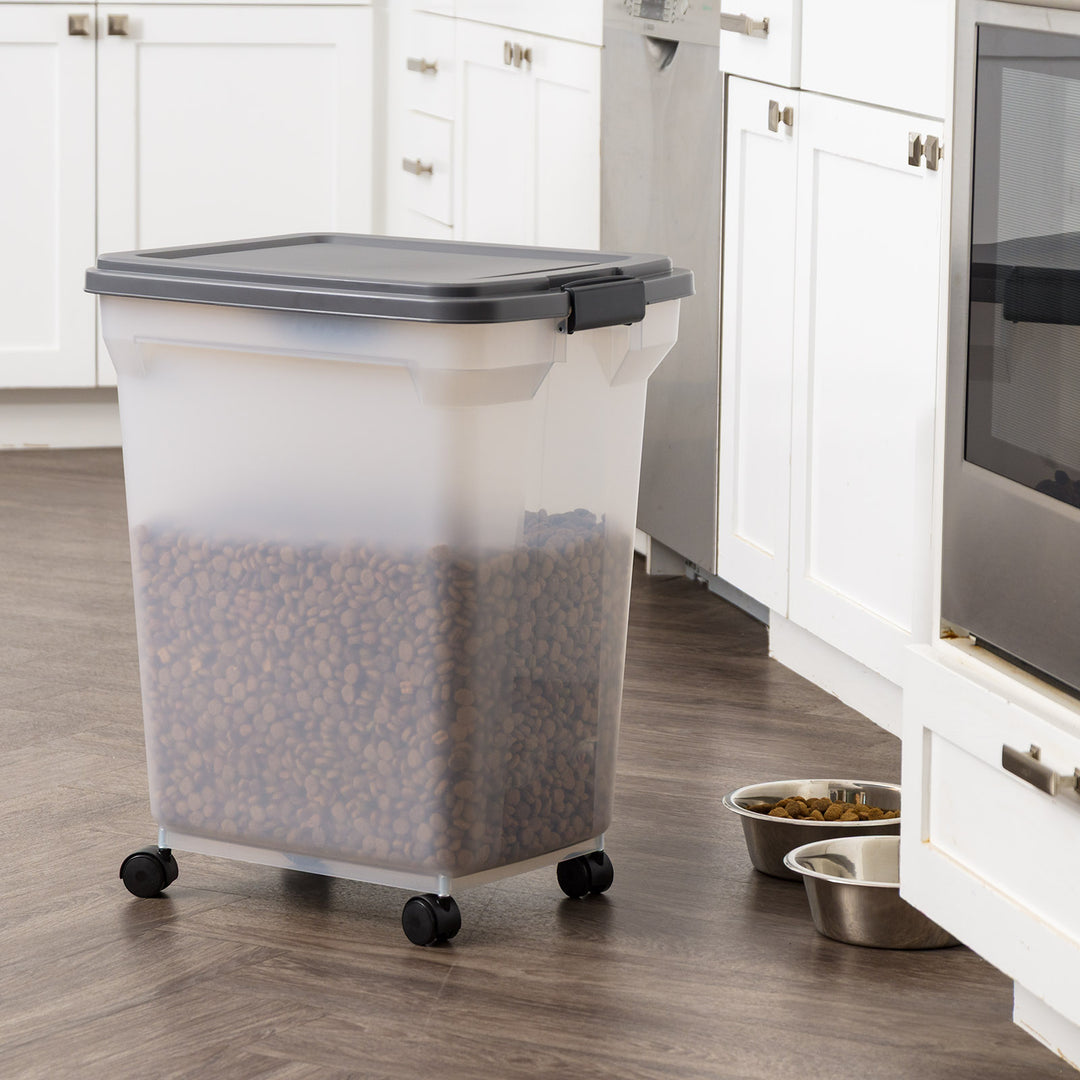 Airtight Dog Food Storage Container with Wheels 58 lbs - IRIS USA