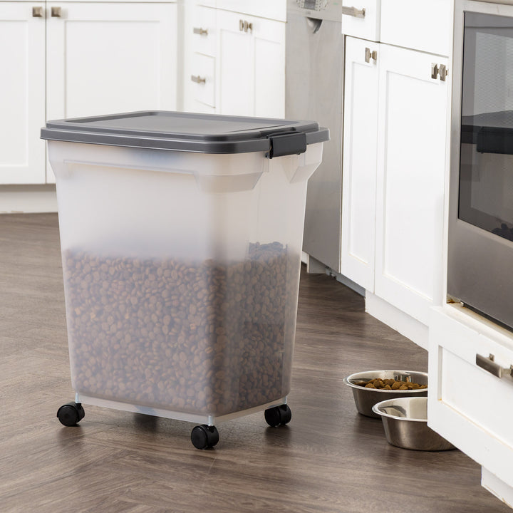 Airtight Dog Food Storage Container with Wheels 58 lbs - IRIS USA