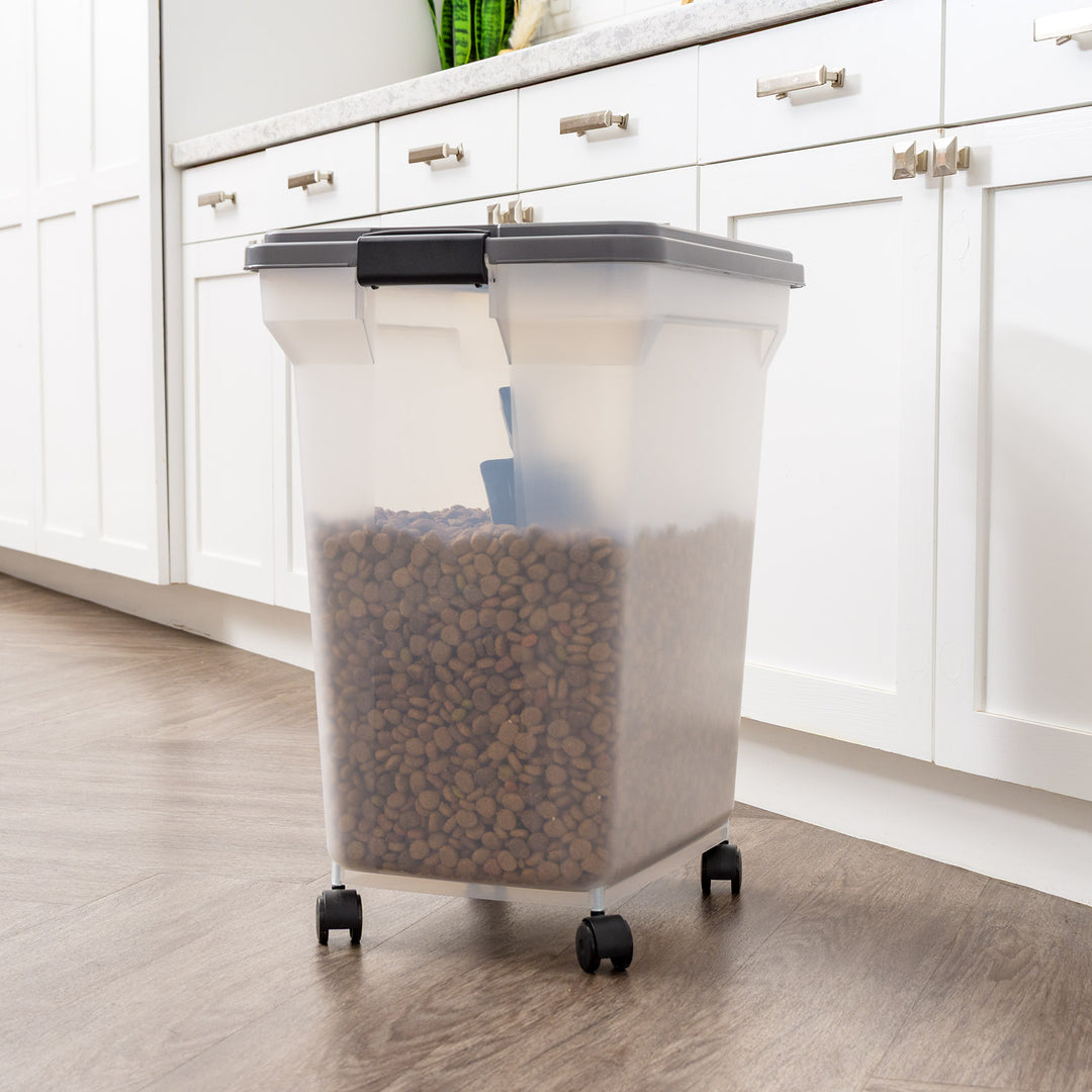 Airtight Dog Food Storage Container with Wheels 58 lbs - IRIS USA
