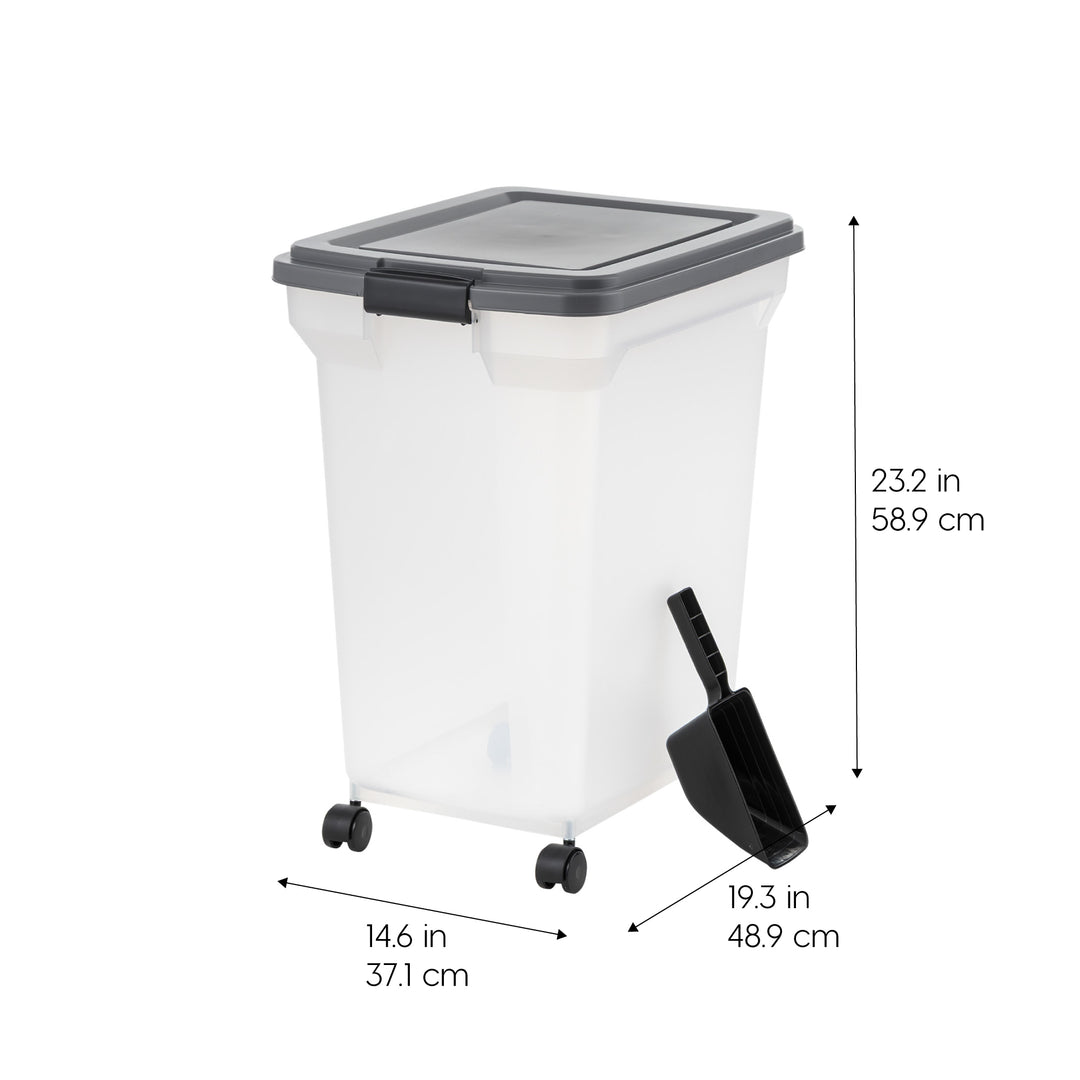 Airtight Dog Food Storage Container with Wheels 58 lbs - IRIS USA