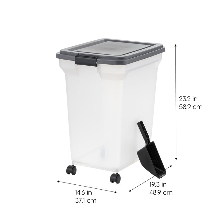 Airtight Dog Food Storage Container with Wheels 58 lbs - IRIS USA