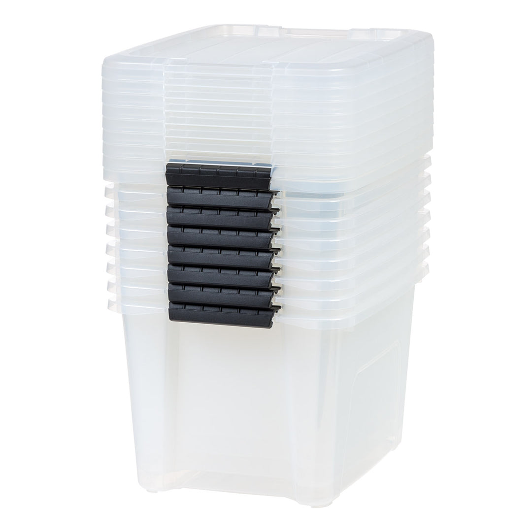 20.5 qt. Buckled Clear Box, Clear, 6-Pack - IRIS USA