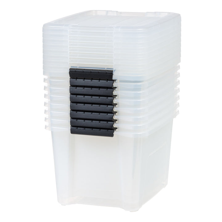 20.5 qt. Buckled Clear Box, Clear, 6-Pack - IRIS USA