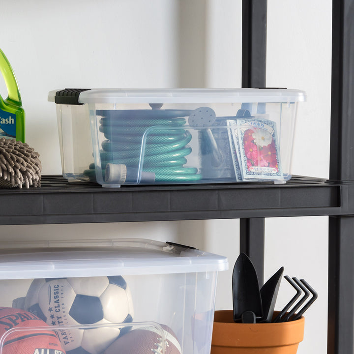 13.5 Qt. (3.3 Gal.) Clear Latch Box, Stackable Plastic Storage Bins with Lids, Set of 6 - IRIS USA, Inc.