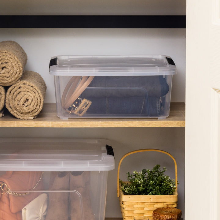 13.5 Qt. (3.3 Gal.) Clear Latch Box, Stackable Plastic Storage Bins with Lids, Set of 6 - IRIS USA, Inc.