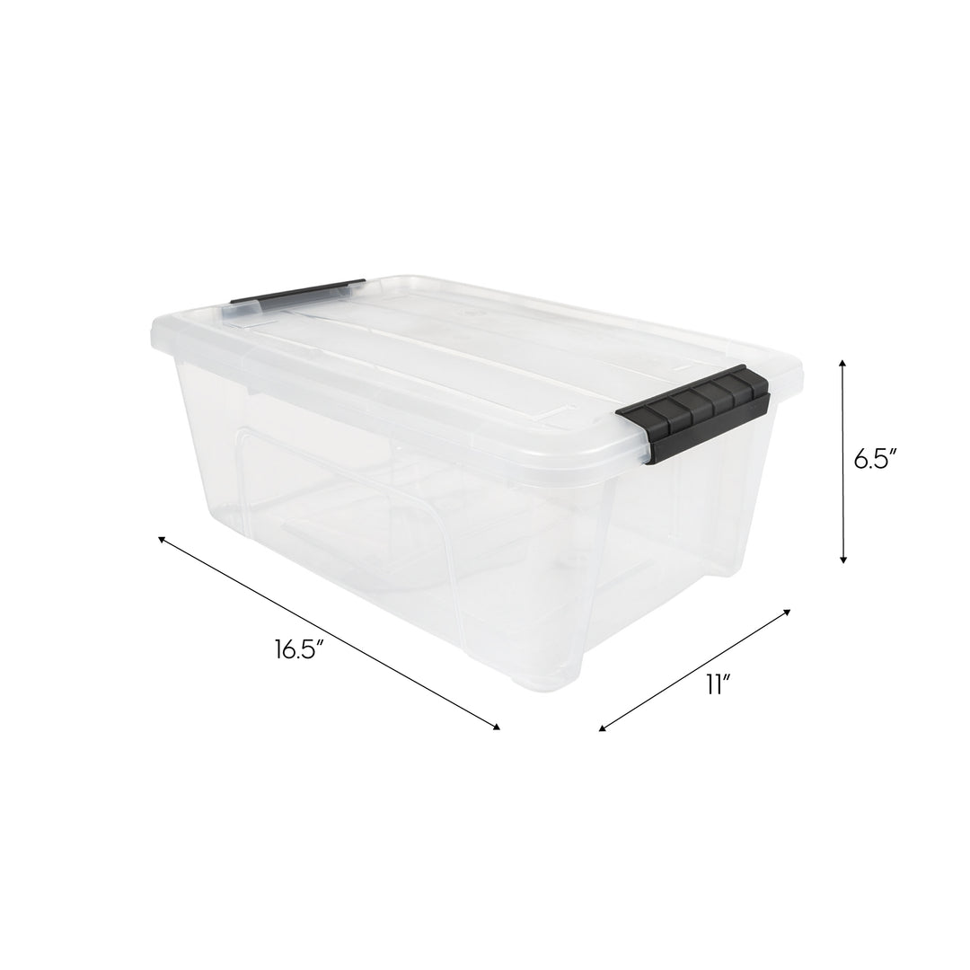 13.5 Qt. (3.3 Gal.) Clear Latch Box, Stackable Plastic Storage Bins with Lids, Set of 6 - IRIS USA, Inc.