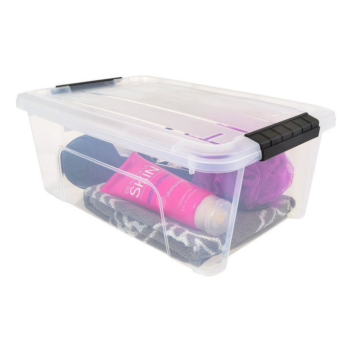 13.5 Qt. (3.3 Gal.) Clear Latch Box, Stackable Plastic Storage Bins with Lids, Set of 6 - IRIS USA, Inc.