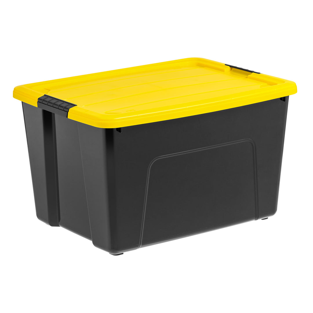 60 (15 Large Latch Box, Plastic Storage Bins with Lids
