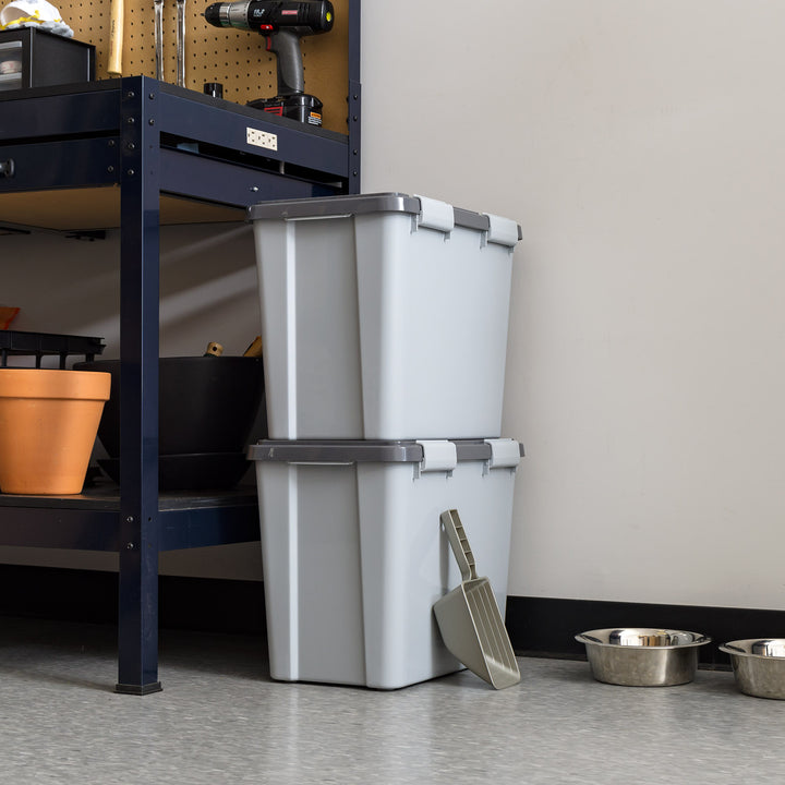 Stackable Dog Food Storage Container with 2 Cup Scoop, Fits up to 30 lbs - IRIS USA