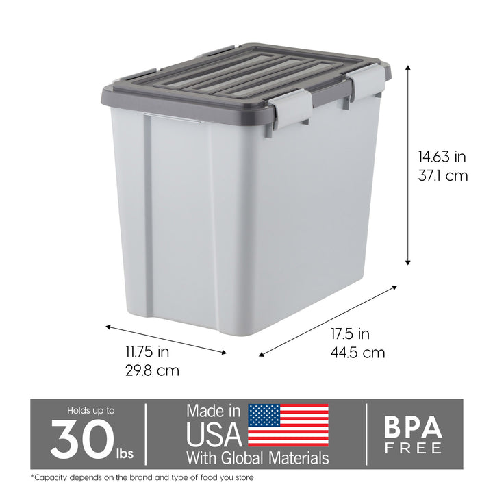 Stackable Dog Food Storage Container with 2 Cup Scoop, Fits up to 30 lbs - IRIS USA