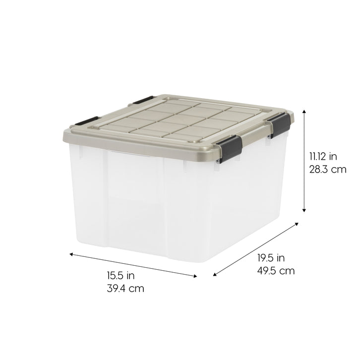 Storage Bins with Gasket Seal Lid, 2 Pack - Clear/Chrome