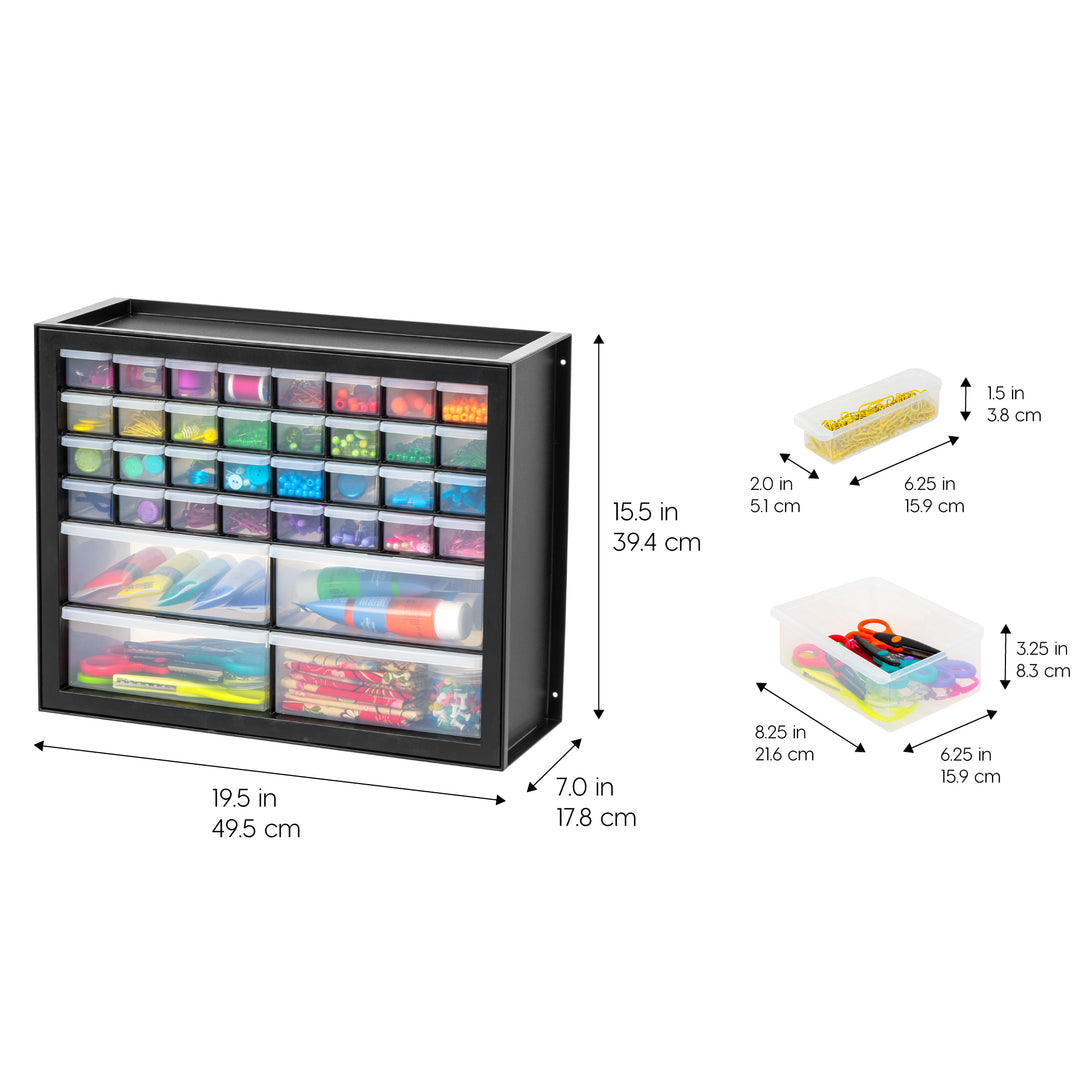 36 Drawer Stackable Storage Cabinet for Hardware Parts Crafts - IRIS USA, Inc. #color_black
