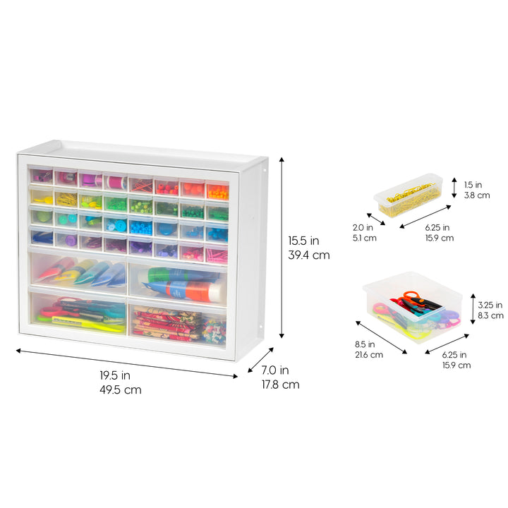 36 Drawer Stackable Storage Cabinet for Hardware Parts Crafts - IRIS USA, Inc. #color_white