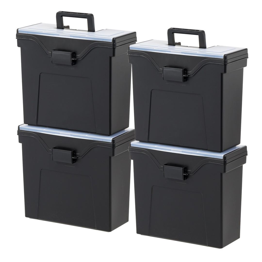 Letter/Legal File Tote Box with Handle 4 Pack - IRIS USA, Inc.