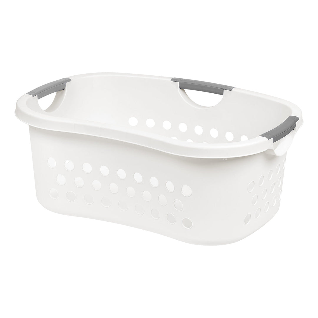 IRIS USA 48L Plastic Hip Hold Laundry Basket Hamper Organizer with Built-In Comfort Carry Handles, 1.3 Bushel, for Closet, Dorm, Laundry Room, Bedroom, Nestable, Ventilation Hole, Large, White - IRIS USA, Inc.