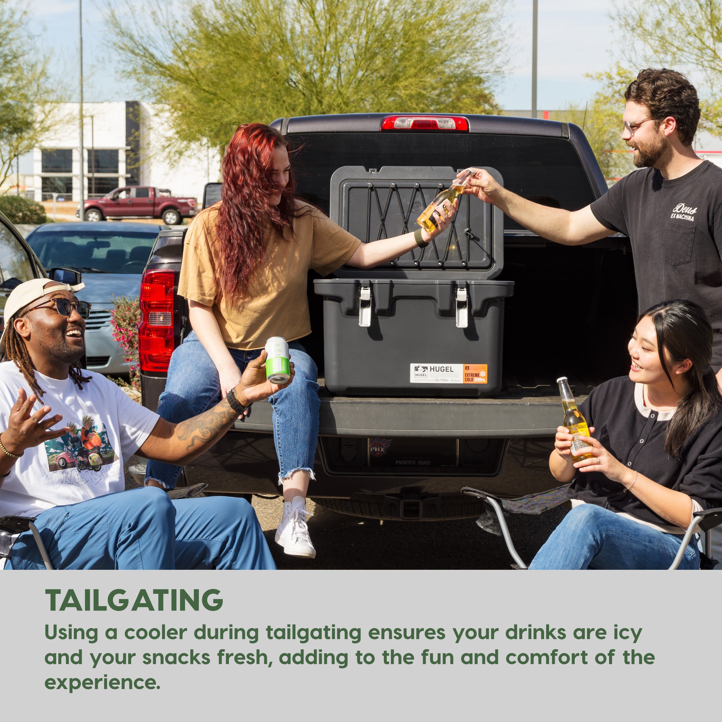 HUGEL 44QT Heavy Duty Lightweight Insulated Cooler with Stainless