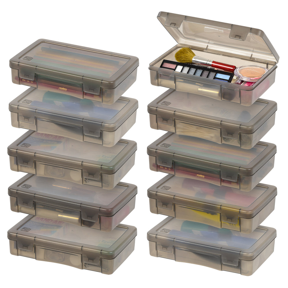 Small Pencil Case, Hobby Art Craft Supply Organizer,Gray, Set of 10 - IRIS USA, Inc.