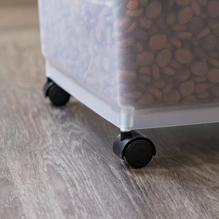 Airtight Dog Food Storage Container with Wheels 2 pack, Up to 54 lbs Black - IRIS USA