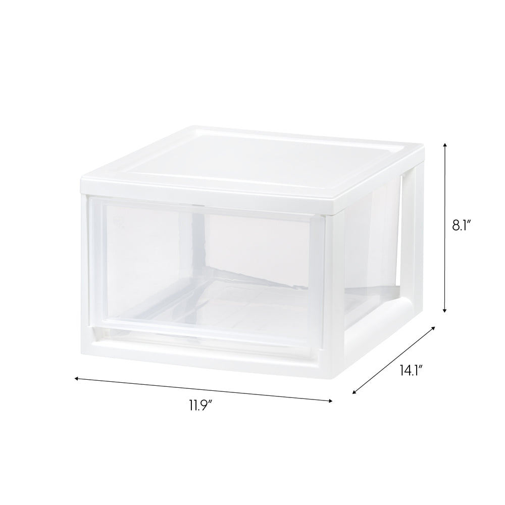 MSD-2 Compact Stackable Plastic Drawer, 14.5 Qt, White, 3 Pack - IRIS USA, Inc.