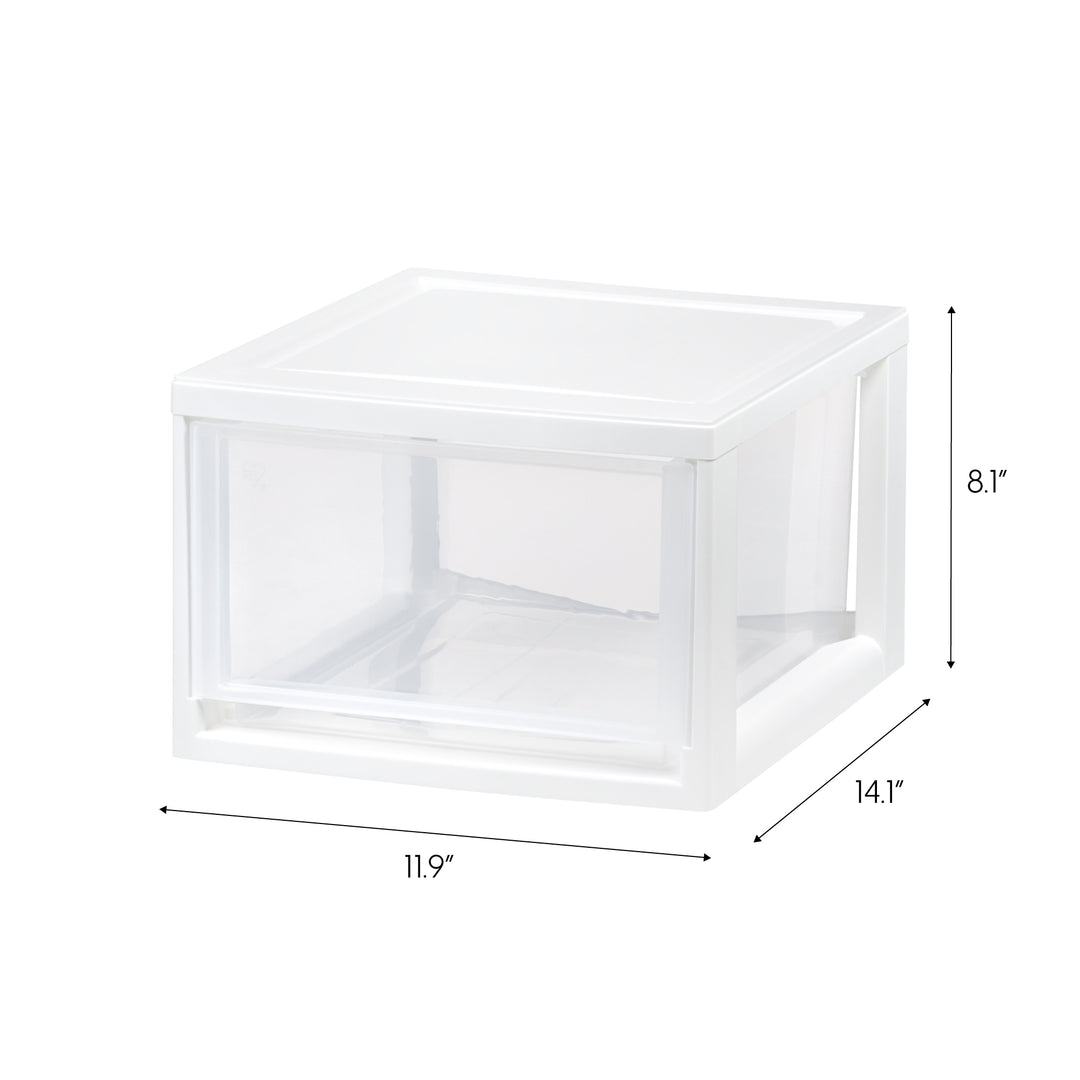 MSD-2 Compact Stackable Plastic Drawer, 14.5 Qt, White, 3 Pack - IRIS USA, Inc.