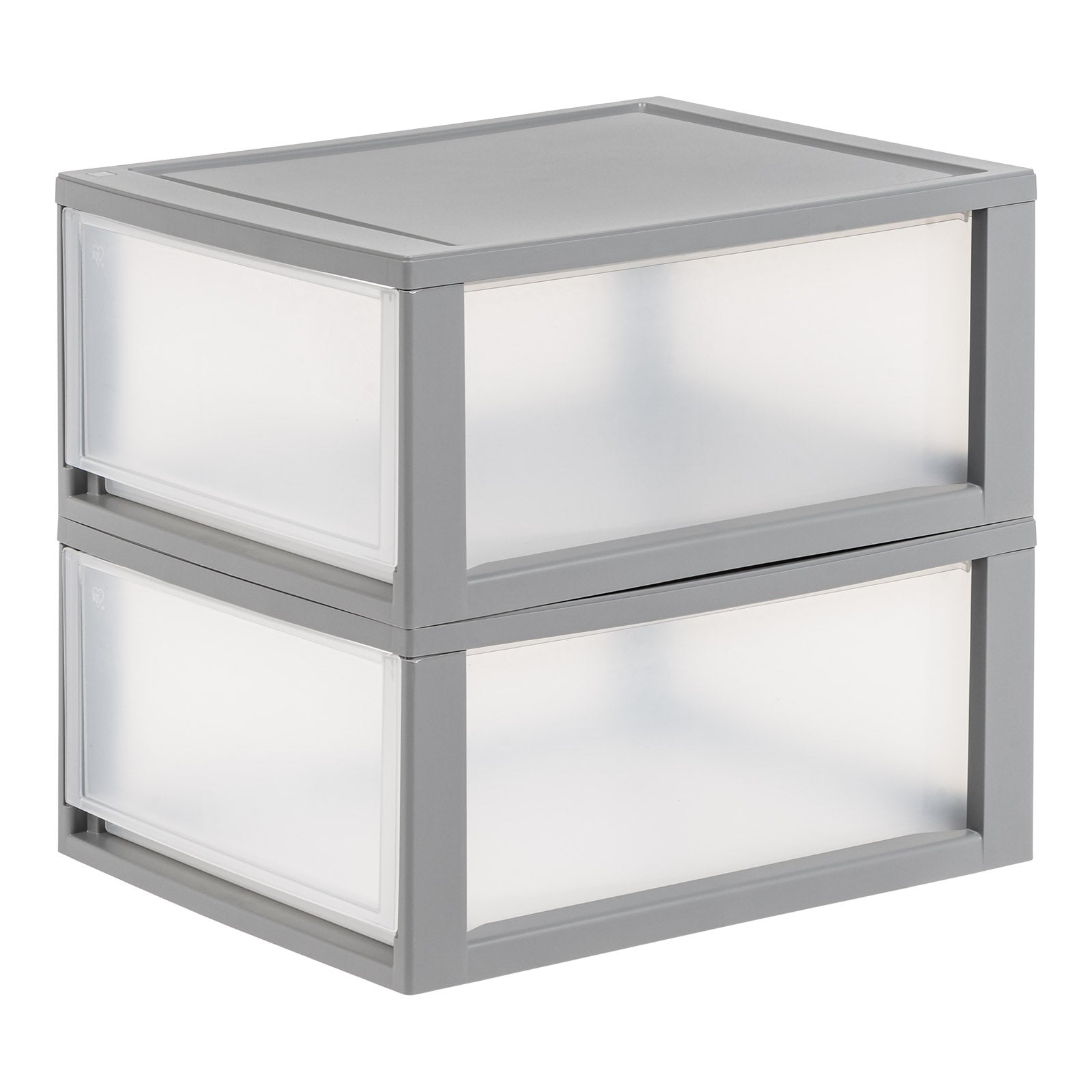 30 Qt. Large Plastic Stackable Storage Drawers, Modular, Gray Clear, S ...