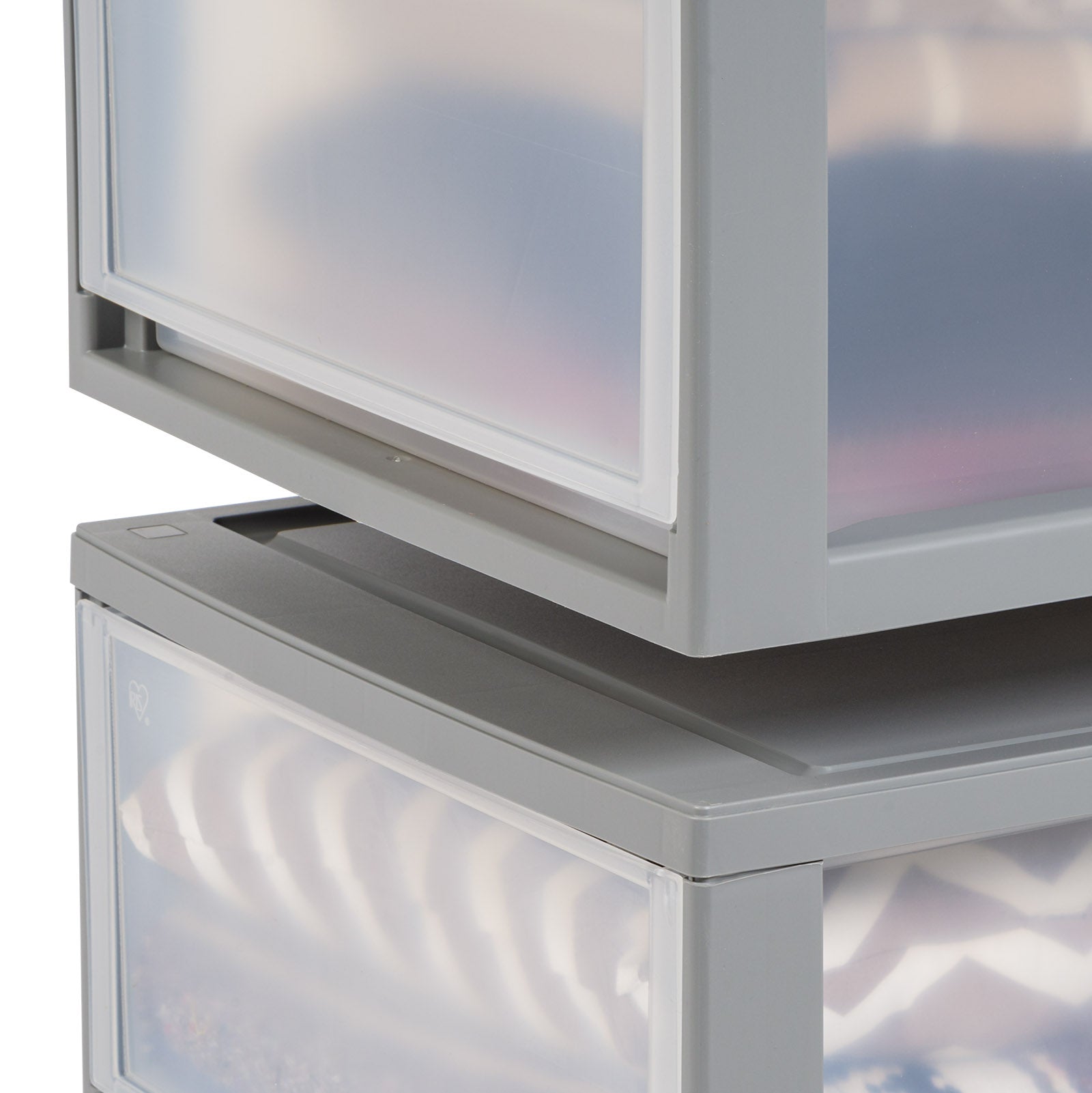 30 Qt. Large Plastic Stackable Storage Drawers, Modular, Gray Clear, S ...