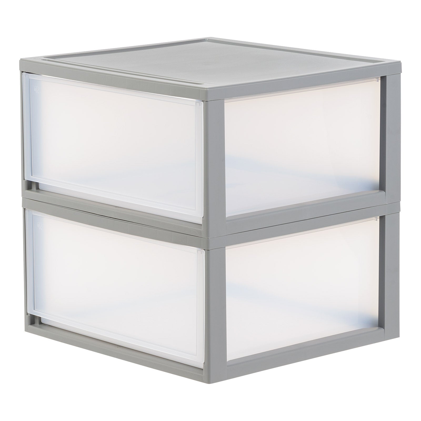 47 Qt. Extra Large Plastic Stackable Storage Drawers, Modular, Gray Cl ...
