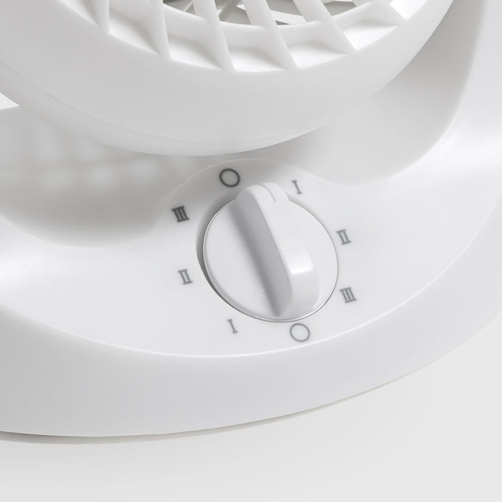 IRIS Mini Desktop Fan Adjustable Tilt, 3 Speeds, 3 in. Fan, White - IRIS USA