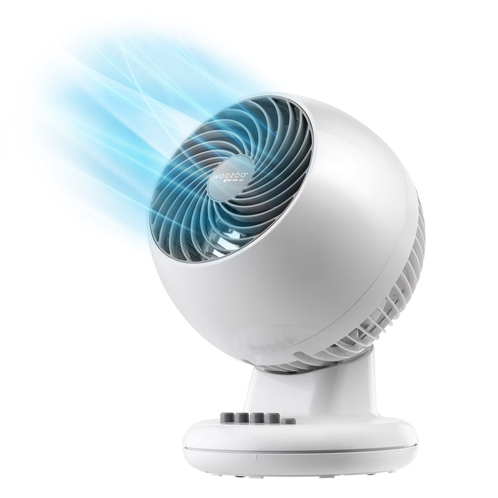 WOOZOO Oscillating Fan with Timer, 3 Speed Settings, White