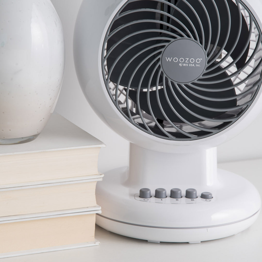 WOOZOO Oscillating Fan with Timer, 3 Speed Settings, White
