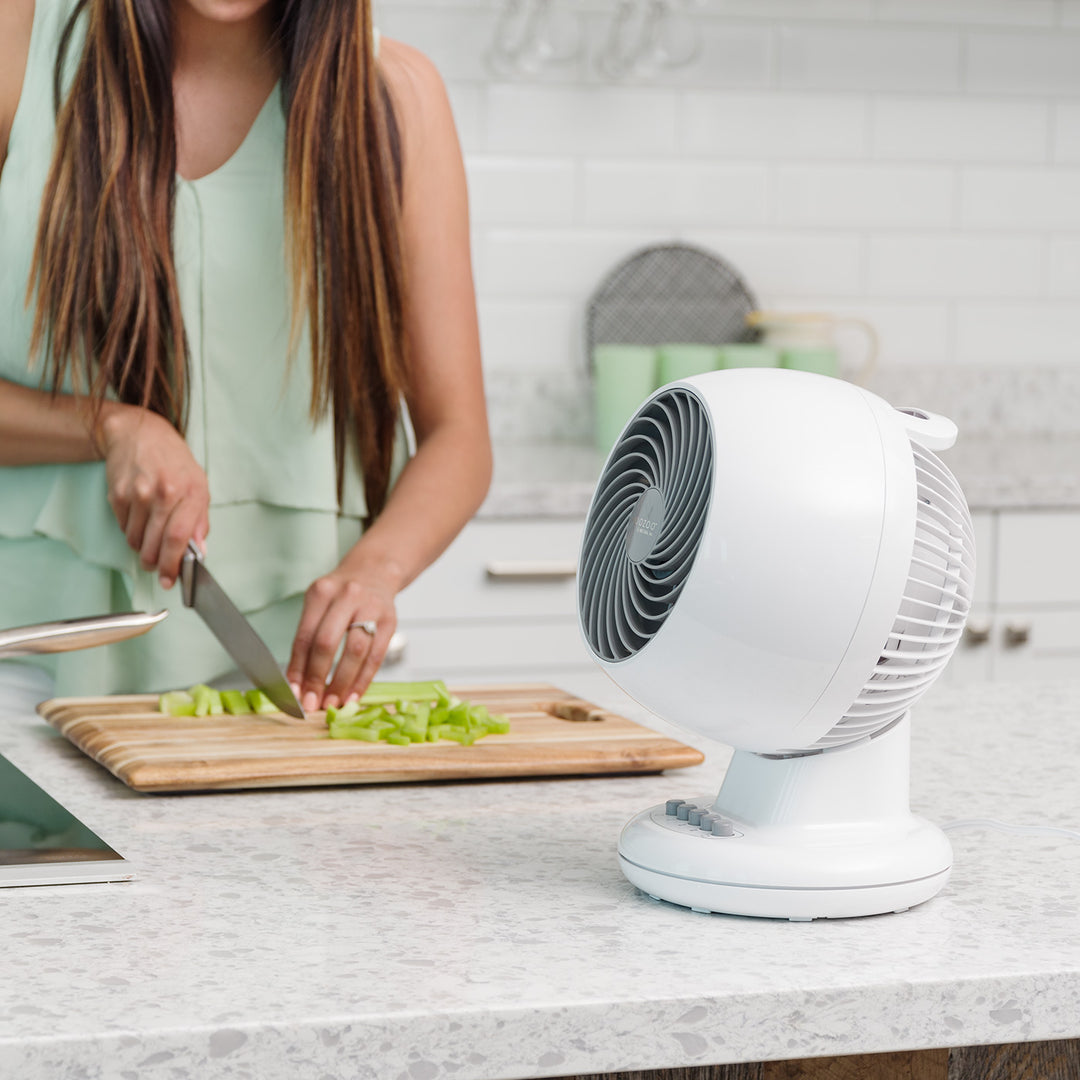 WOOZOO Oscillating Fan with Timer, 3 Speed Settings, White