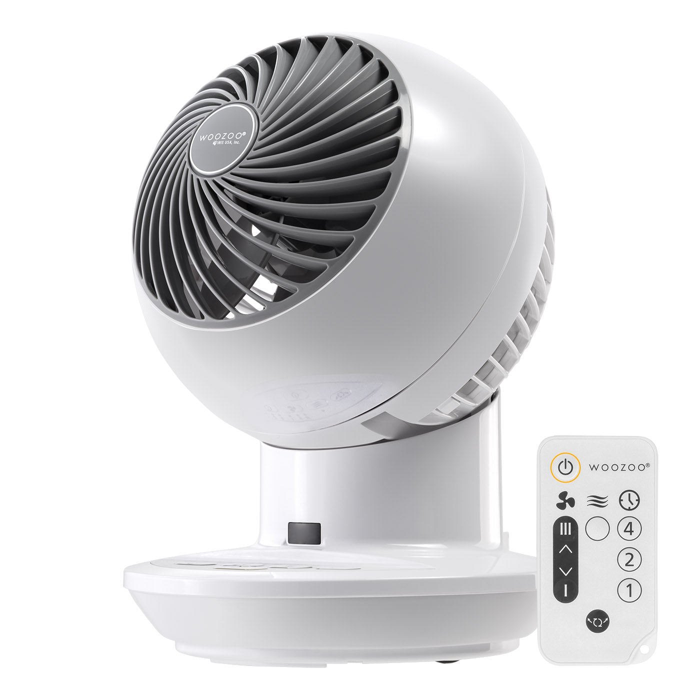 Iris USA WOOZOO Oscillating Desk Fan With Remote – 5 Speeds, 82ft Air Throw, 4-Hour Timer, 90° Tilt, Quiet Operation In Matte Black