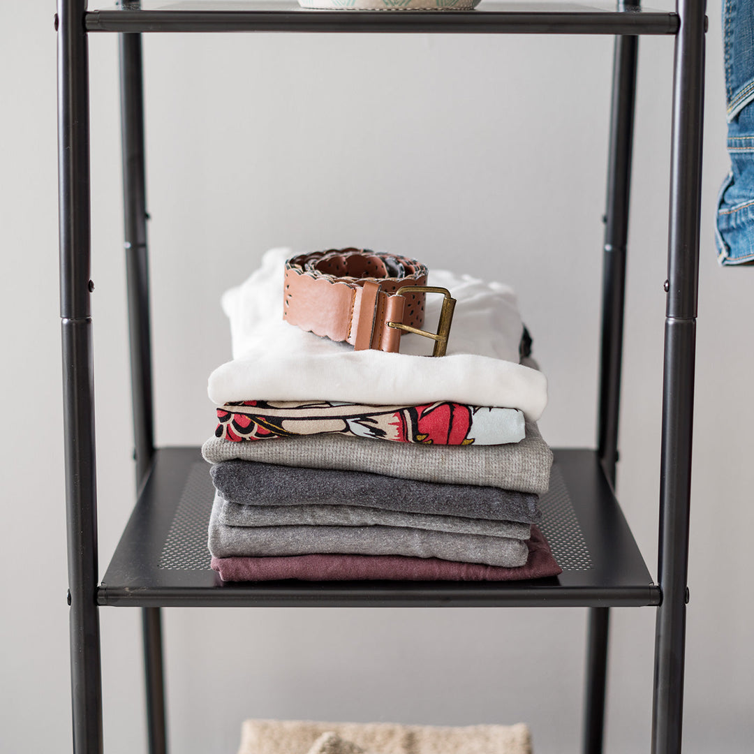 5 Shelf Garment and Accessories Rack for Hanging and Displaying Clothes - Black - IRIS USA, Inc.